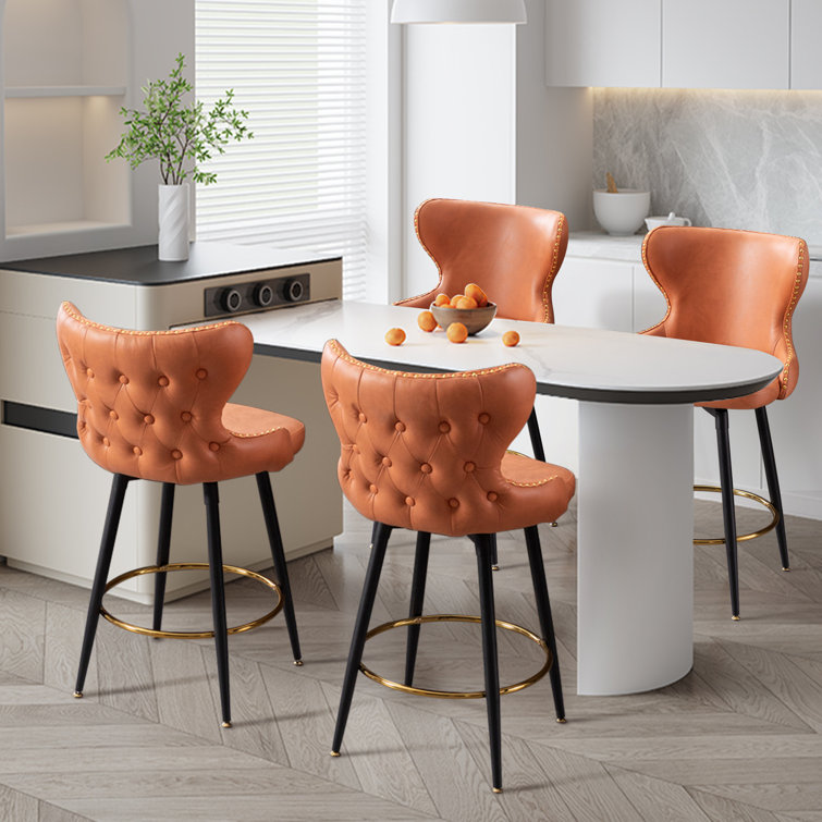 Lama Swivel Counter Bar Stool with Wingback and Footrest